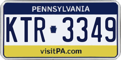 PA license plate KTR3349