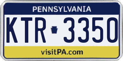 PA license plate KTR3350