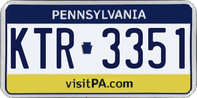 PA license plate KTR3351