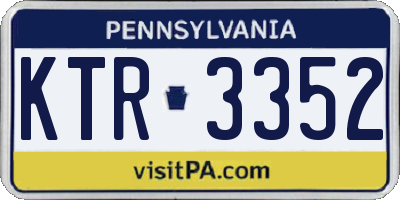 PA license plate KTR3352
