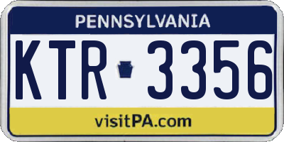 PA license plate KTR3356