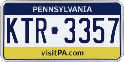 PA license plate KTR3357