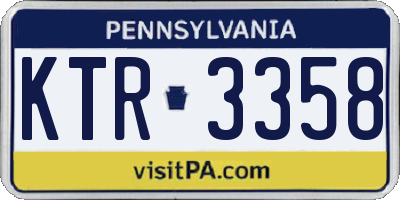 PA license plate KTR3358