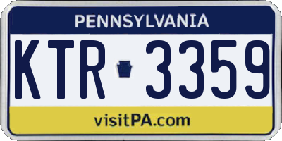PA license plate KTR3359