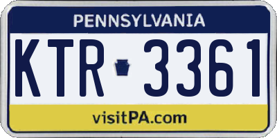 PA license plate KTR3361