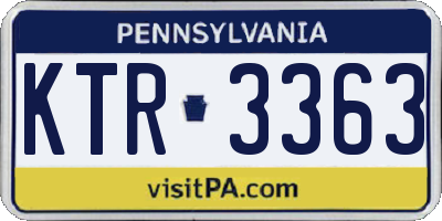 PA license plate KTR3363