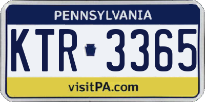 PA license plate KTR3365
