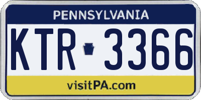 PA license plate KTR3366