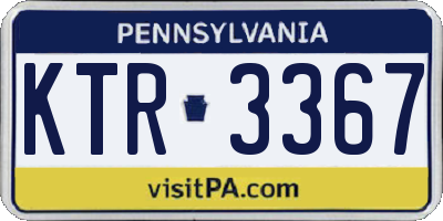 PA license plate KTR3367