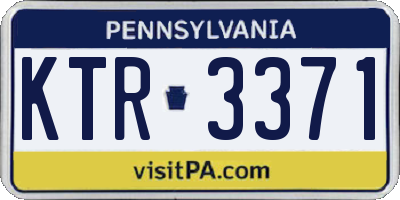 PA license plate KTR3371