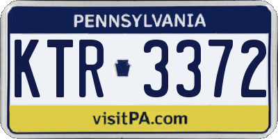 PA license plate KTR3372