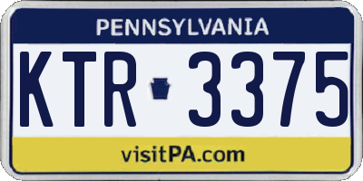 PA license plate KTR3375