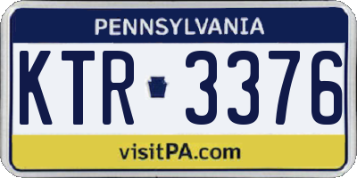 PA license plate KTR3376