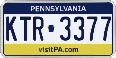 PA license plate KTR3377