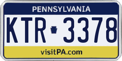 PA license plate KTR3378