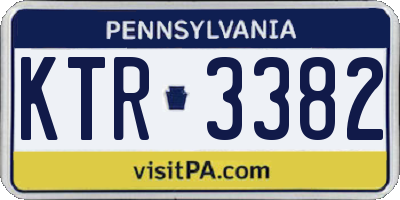 PA license plate KTR3382