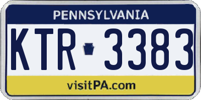 PA license plate KTR3383
