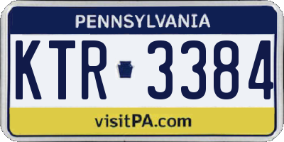 PA license plate KTR3384