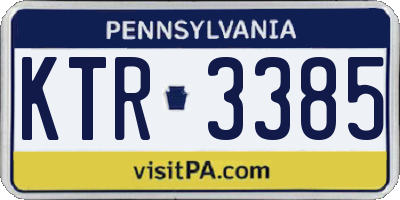 PA license plate KTR3385