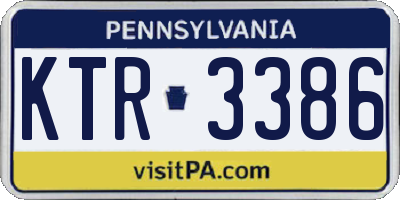 PA license plate KTR3386