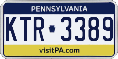 PA license plate KTR3389