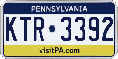 PA license plate KTR3392