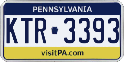PA license plate KTR3393