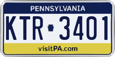 PA license plate KTR3401
