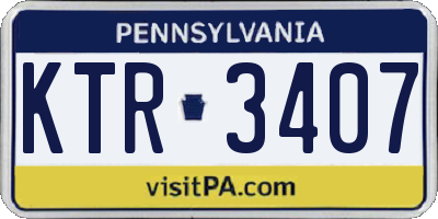 PA license plate KTR3407