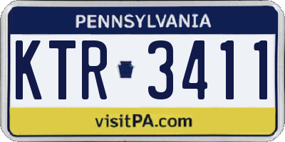 PA license plate KTR3411