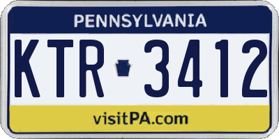 PA license plate KTR3412