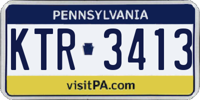 PA license plate KTR3413