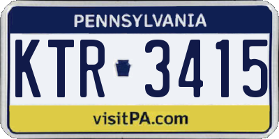 PA license plate KTR3415