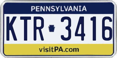 PA license plate KTR3416