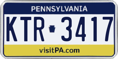 PA license plate KTR3417