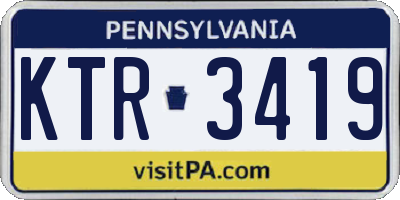 PA license plate KTR3419