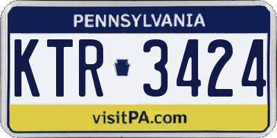PA license plate KTR3424