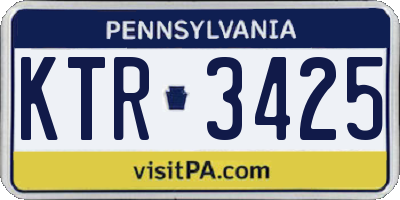 PA license plate KTR3425