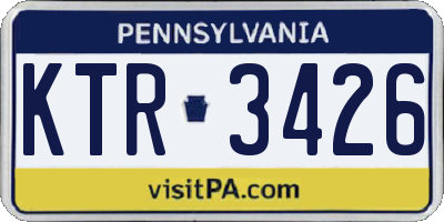 PA license plate KTR3426