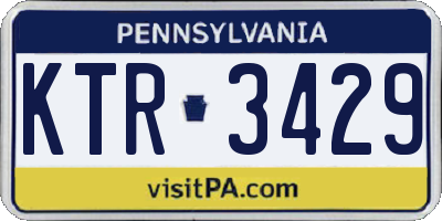 PA license plate KTR3429