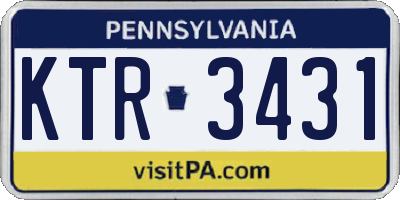PA license plate KTR3431