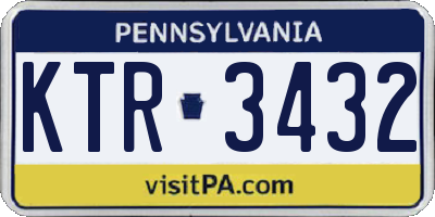 PA license plate KTR3432