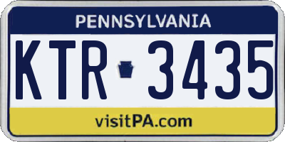 PA license plate KTR3435