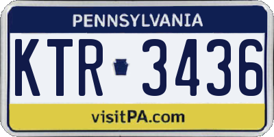 PA license plate KTR3436