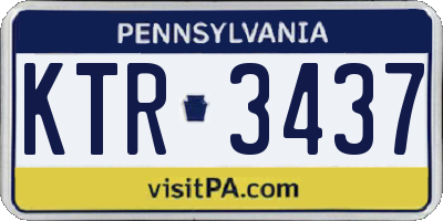 PA license plate KTR3437