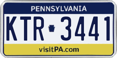 PA license plate KTR3441