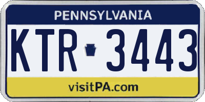 PA license plate KTR3443