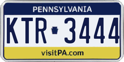PA license plate KTR3444