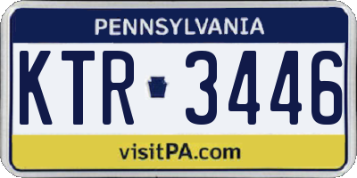 PA license plate KTR3446
