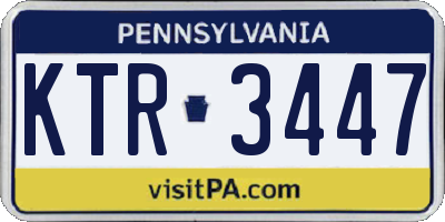 PA license plate KTR3447
